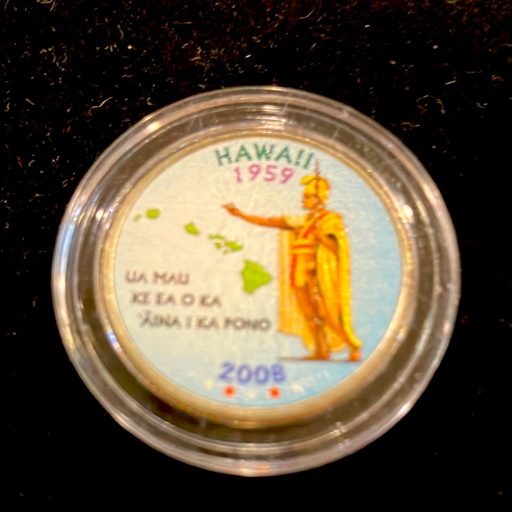 2008 Colorized US Mint State Quarter HAWAII with Capsule - Uncircluated